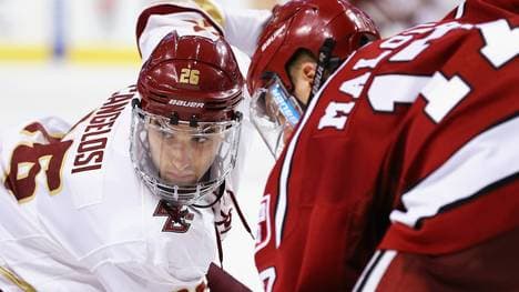 Austin Cangelosi (l.) stürmt in der kommenden Saison für die Thomas Sabo Ice Tigers