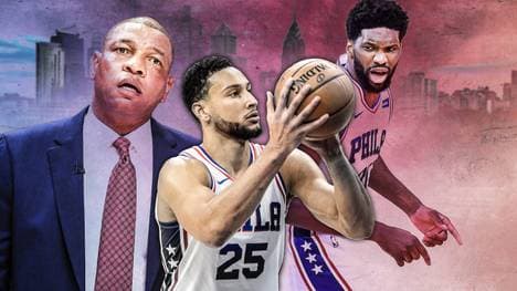 Doc Rivers (l.) und Joel Embiid (r.) waren mit der Leistung von Ben Simmons nicht einverstanden