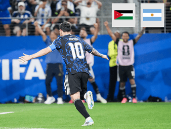 Im letzten Gruppenspiel der Argentinier kommt Messi zwar nur von der Bank, trifft aber trotzdem sehenswert beim 3:1-Sieg gegen Jordanien.