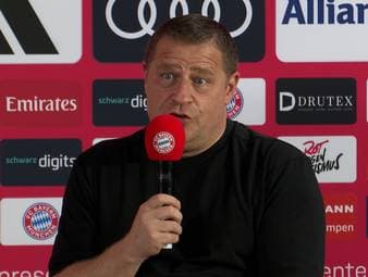 Sportvorstand Max Eberl erklärt am Rande der Brown-Vorstellung, welche drei Spieler beim FC Bayern keine Zukunft mehr haben. 
