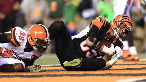 Tyler Effert fängt einen Ball in der Endzone