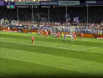 Nach einer wilden Schlussphase gewinnt der VfL Osnabrück gegen den FSV Zwickau mit 4:3. 