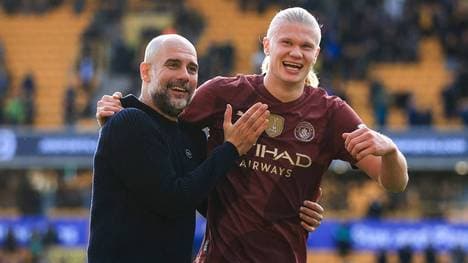 Pep Guardiola und Erling Haaland