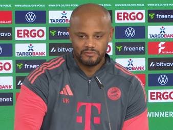 Für das DFB-Pokal-Viertelfinale gegen RB Leipzig muss Vincent Kompany einen Spieler auf die Tribüne schicken - ein Reporter fragt, ob es sich dabei um Leon Goretzka handeln könnte.