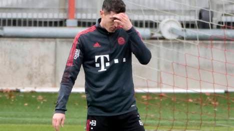 Robert Lewandowski im Training des FC Bayern