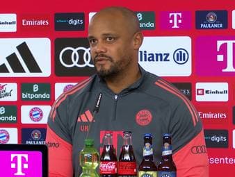 FCB-Trainer Vincent Kompany gibt eine Prognose zur Ausfallzeit von Josip Stanisic. 