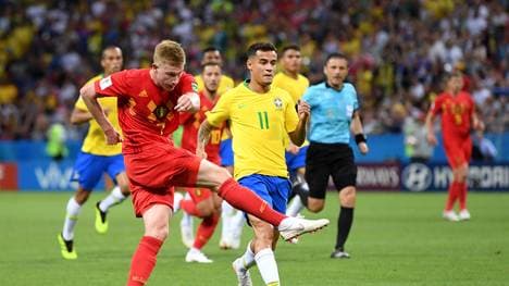 Kevin De Bruyne erzielte mit einem satten Schuss das 2:0 für Belgien gegen Brasilien