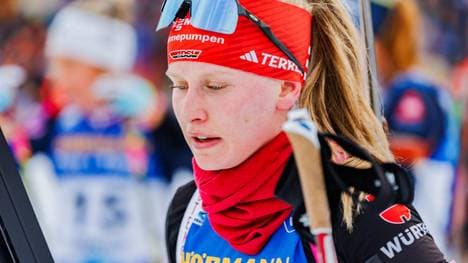 Eine enttäuschte Julia Tannheimer nach ihrem Mixed-Staffel-Auftritt