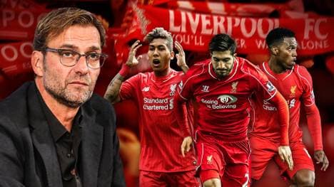 Jürgen Klopp (l.) hat es in Liverpool unter anderem mit Roberto Firmino, Emre Can und Daniel Sturridge zu tun