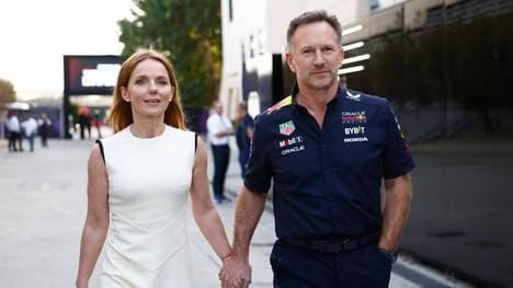 Christian Horner (r.) mit Frau Geri Halliwell in Bahrain