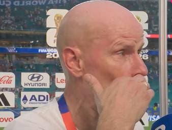 Norwegens Trainer Solbakken ist die Trauer über das Viertelfinal-Aus gegen England ins Gesicht geschrieben.