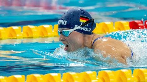 Tanja Scholz auf der Bruststrecke