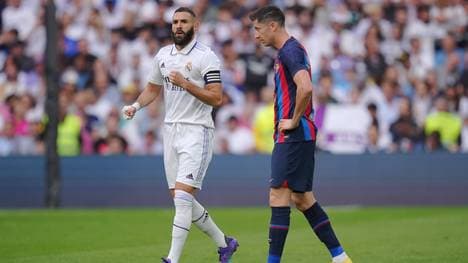 Karim Benzema (l.) traf, Robert Lewandowski (r.) vergab eine Großchance