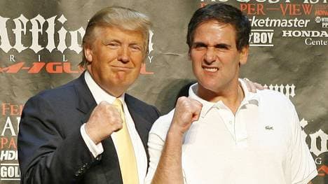 Mark Cuban (r.) lädt Donald Trump zu einem besonderen Interview ein