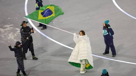 Nicole Silveira aus Brasilien sorgte bei der Eröffnungsfeier der Olympischen Winterspiele für gute Stimmung