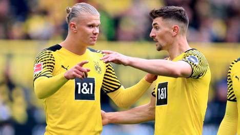 Thomas Meunier (r.) spricht über Erling Haaland und Kylian Mbappé