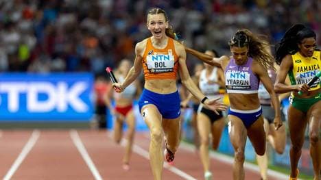 Femke Bol führte die Niederlande zu Gold