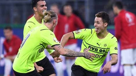 Thorgan Hazard (r.) traf doppelt für den BVB