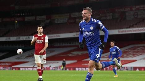 Jamie Vardy erzielte sein elftes Tor gegen den FC Arsenal