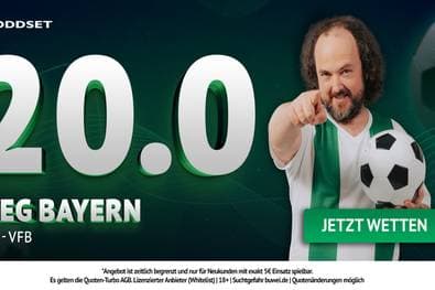 Bayern – Stuttgart: 20,0 Mega-Quote auf FCB-Sieg bei ODDSET