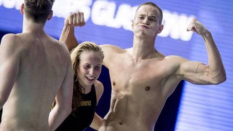 Jacob Heidtmann (r.) gewann 2018 EM-Gold im Mixed mit Reva Foos, Henning Mühlleitner und Annika Bruhn (nicht im Bild)