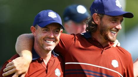 McIlroy (l.) und Fleetwood beim Ryder Cup
