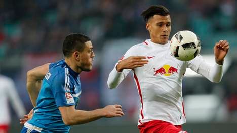 Davie Selke (rechts) ist bei RB Leipzig derzeit nur zweite Wahl