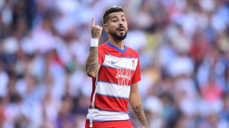 MADRID, SPAIN - OCTOBER 05: Alvaro Vadillo of Granada CF reacts during the Liga match between Real Madrid CF and Granada CF at Estadio Santiago Bernabeu on October 05, 2019 in Madrid, Spain. (Photo by Denis Doyle/Getty Images)
