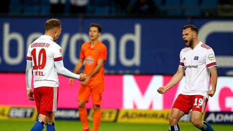 Sonny Kittel und Manuel Wintzheimer trugen sich gegen Aue in die Torschützenliste ein.