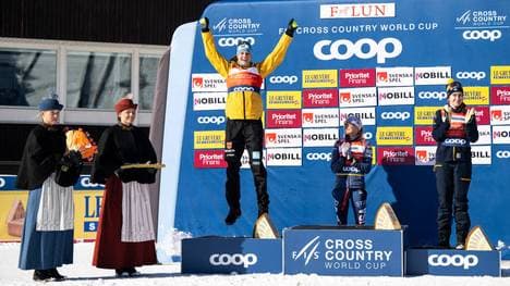 Victoria Carl bejubelte ihren zweiten Platz im Distanz-Weltcup mit einem Luftsprung