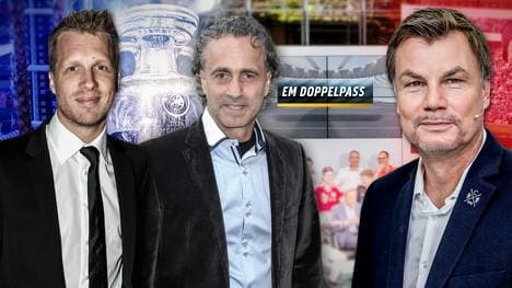 Thomas Helmer begrüßt Oliver Pocher und Maurizio Gaudino im EM Doppelpass