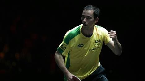 Hugo Calderano schlägt in Frankfurt auf