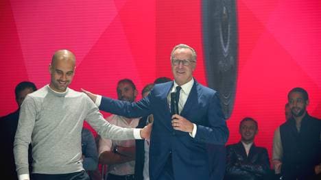 FC Bayern Muenchen Bundesliga Champions Dinner-Karl-Heinz Rummenigge-Pep Guardiola