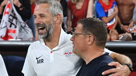 RB-Trainer Marco Rose (links) und Ex-Geschäftsführer Sport Max Eberl