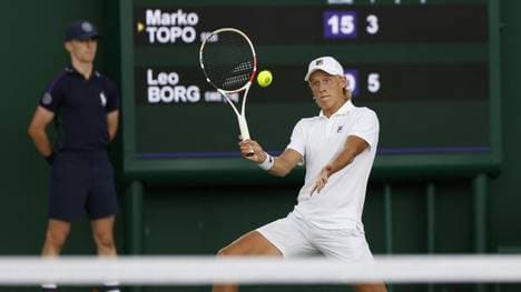 Leo Borg gewinnt sein Match im Junioren-Wettbewerb