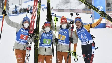 Die Biathletinnen wollen ihren Staffelerfolg wiederholen