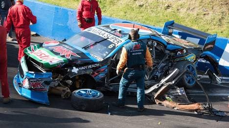 Der Wagen von Chaz Mostert nach dem Crash