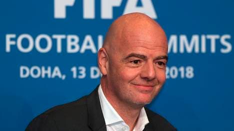 FBL-FIFA-QATAR-CONFERENCE-INFANTINO Die Vergröerung der Weltmeisterschaft auf 48 Teams ist ein Kernpunkt der Agenda von Gianni Infantino