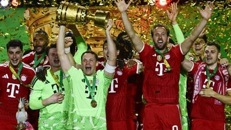 Die Bayern nach dem Triumph im Mai