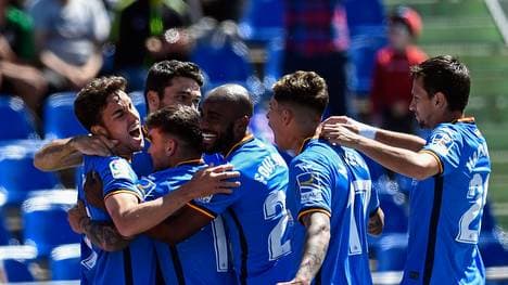 Getafe feiert den Treffer durch Jorge Molina