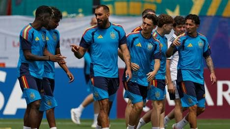 Spanien beim Training am Donnerstag