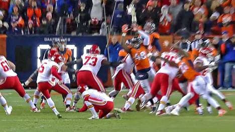 Chiefs-Kicker Cairo Santos hatte bei seinem entscheidenden Field Goal gegen die Broncos aus 34 Yards Glück