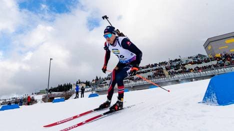 Biathlet Endre Strömsheim war mit den Matten in Oberhof unzufrieden