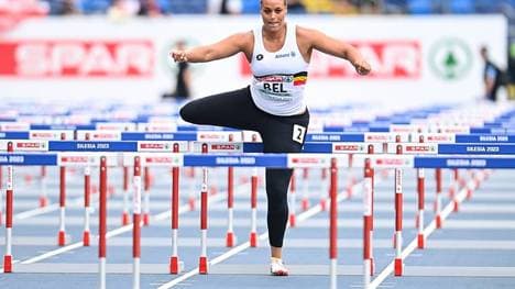 Jolien Maliga Boumkwo sorgte für die kuriosen Szenen im 100-Meter-Hürdenlauf