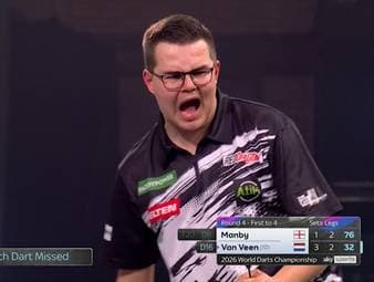 Gian van Veen gewinnt das Achtelfinale der Darts-WM gegen Charlie Manby und klettert die Weltrangliste weiter nach oben.