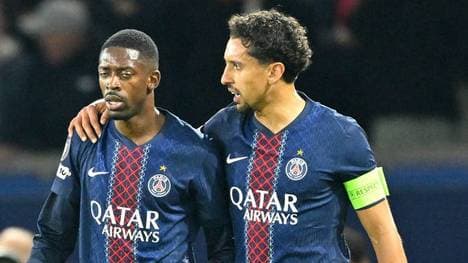 Ousmane Dembélé (l.) und Marquinhos kämpfen mit PSG um den nächsten Titel