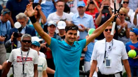 Roger Federer feiert den 98. Sieg seiner Karriere