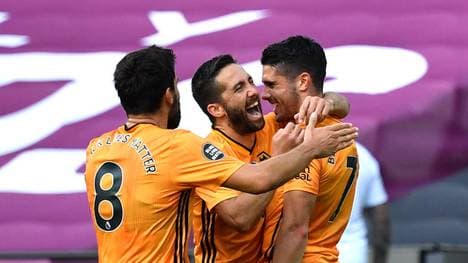 Rúben Neves, Joao Moutinho und Pedro Neto (v.l.) zählen zu den Protagonisten des Wolves-Aufschwungs