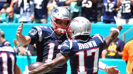 Antonio Brown (r.) und Tom Brady (l.) spielten bereits bei den New England Patriots zusammen