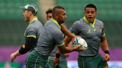 Kurtley Bale (2. v. l.) ist aktuell der einzige Aborigine im Team